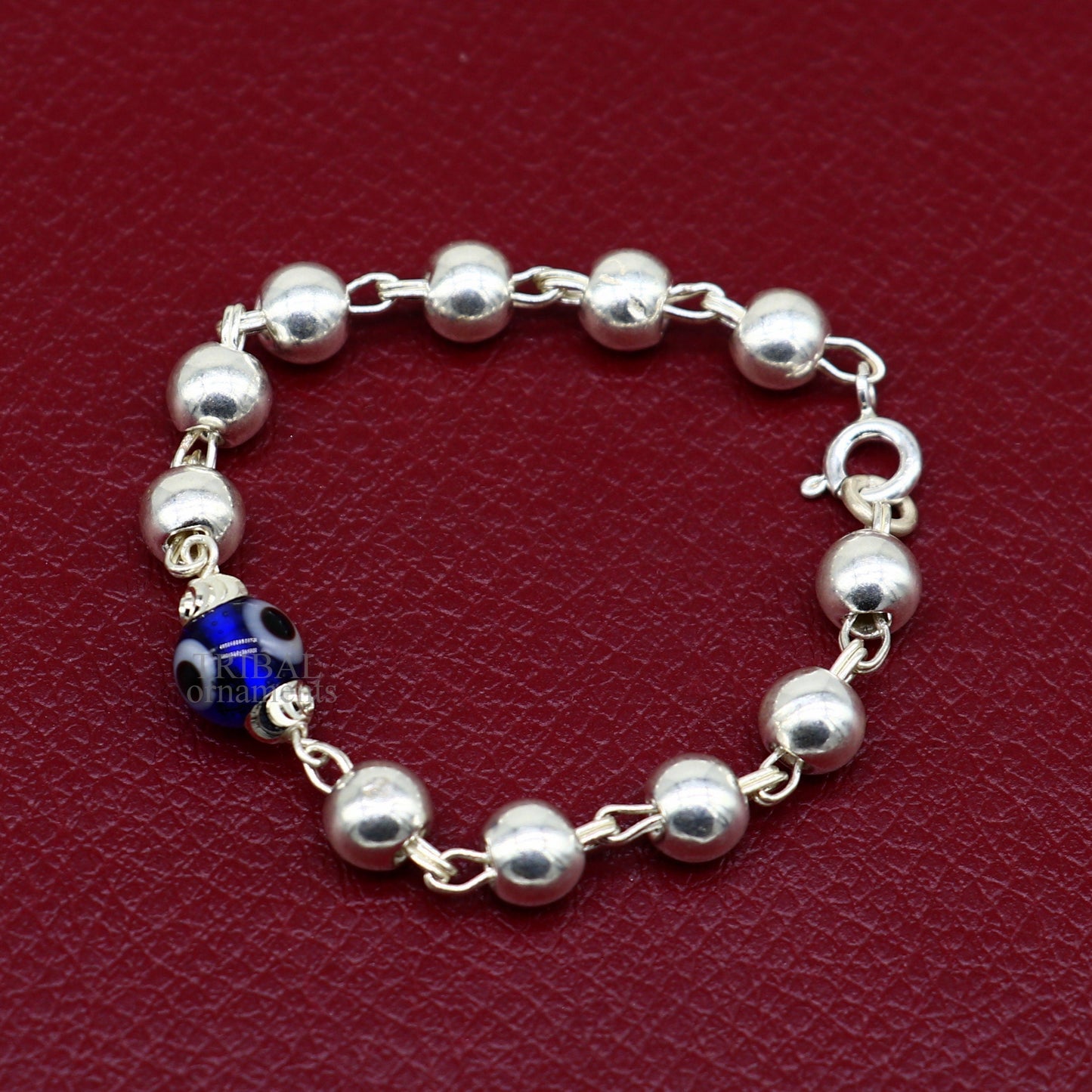 5" 925 sterling silver handmade beaded evil eye bracelet, amazing stylish unisex kids bracelet  jewelry nsbr474 - TRIBAL ORNAMENTS