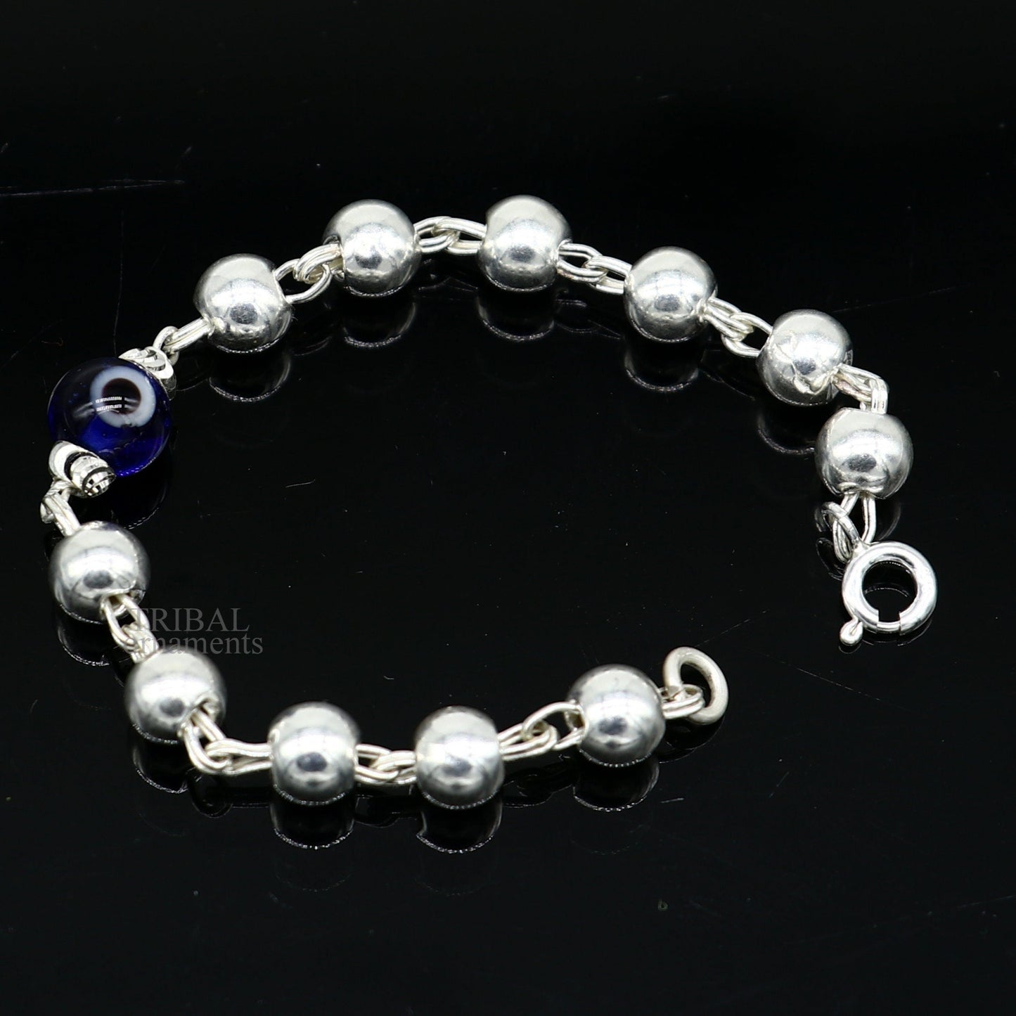 5" 925 sterling silver handmade beaded evil eye bracelet, amazing stylish unisex kids bracelet  jewelry nsbr474 - TRIBAL ORNAMENTS