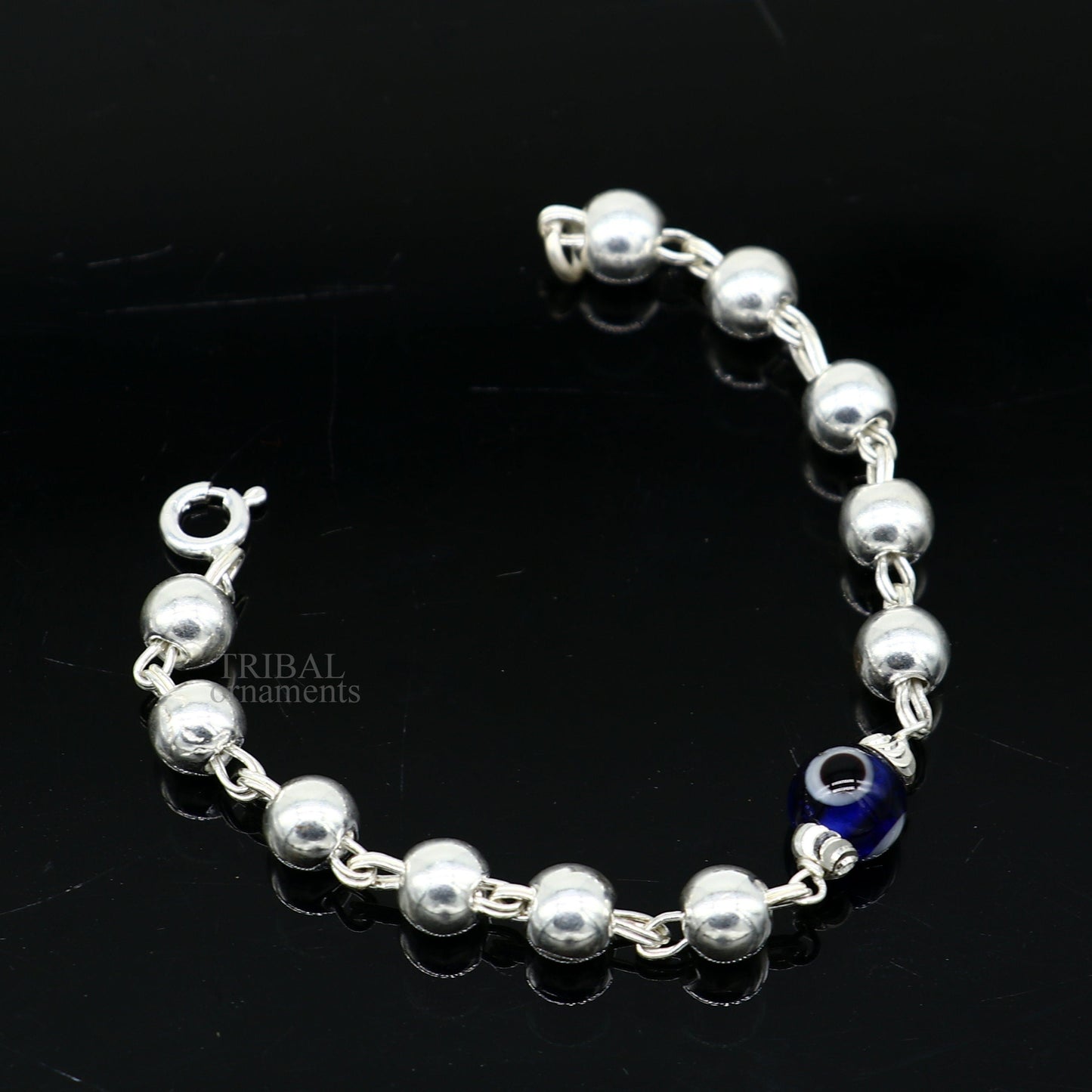 5" 925 sterling silver handmade beaded evil eye bracelet, amazing stylish unisex kids bracelet  jewelry nsbr474 - TRIBAL ORNAMENTS