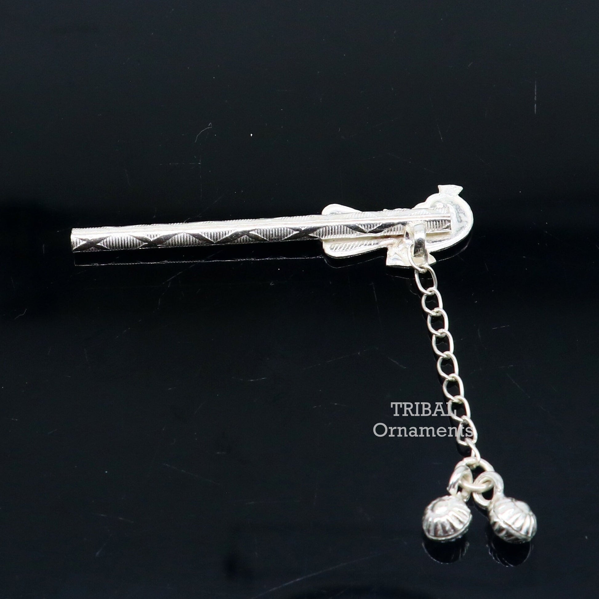 5 cm long sterling silver handmade idol baby Krishna flute, silver bansuri, laddu gopala flute, little krishna flute puja art su794 - TRIBAL ORNAMENTS