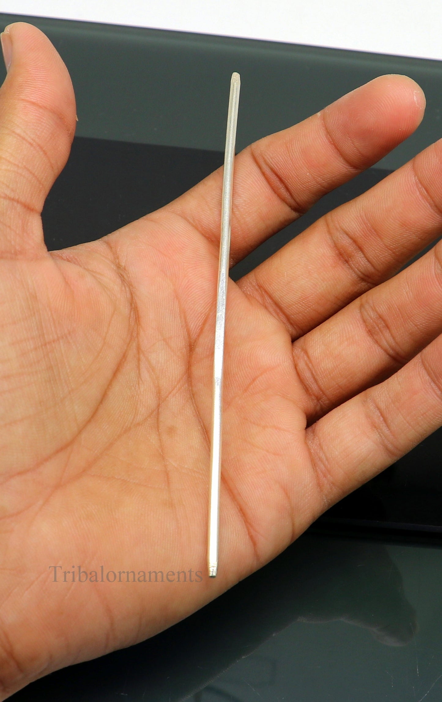 5" inches long handmade solid sterling silver eyeliner stick, kajal sticks, surma stick, fabulous brides vintage style gift su470 - TRIBAL ORNAMENTS