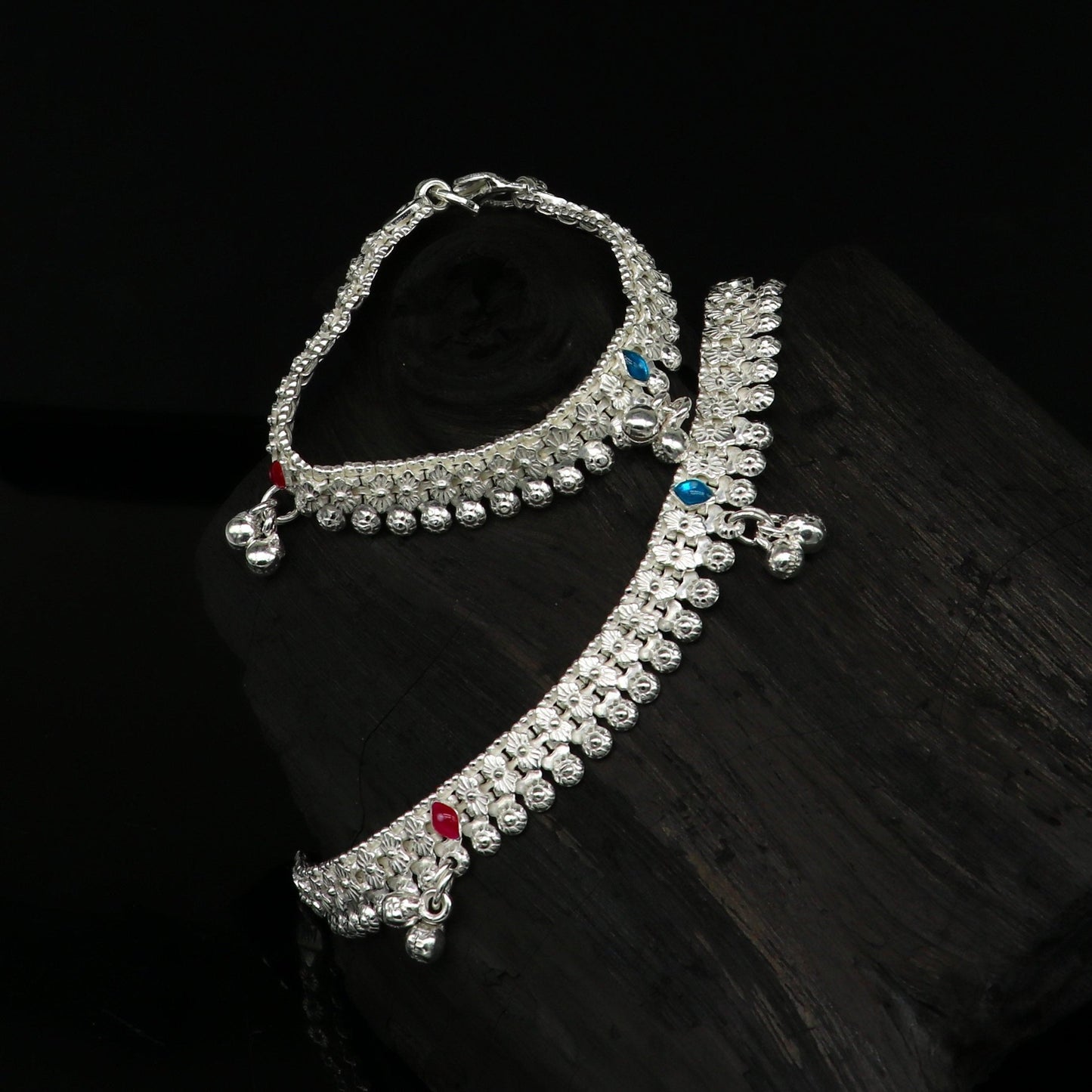 5" inches Sterling silver handmade amazing silver ankle bracelet new born baby anklet noisy Jingling charm anklets jewelry ank275 - TRIBAL ORNAMENTS