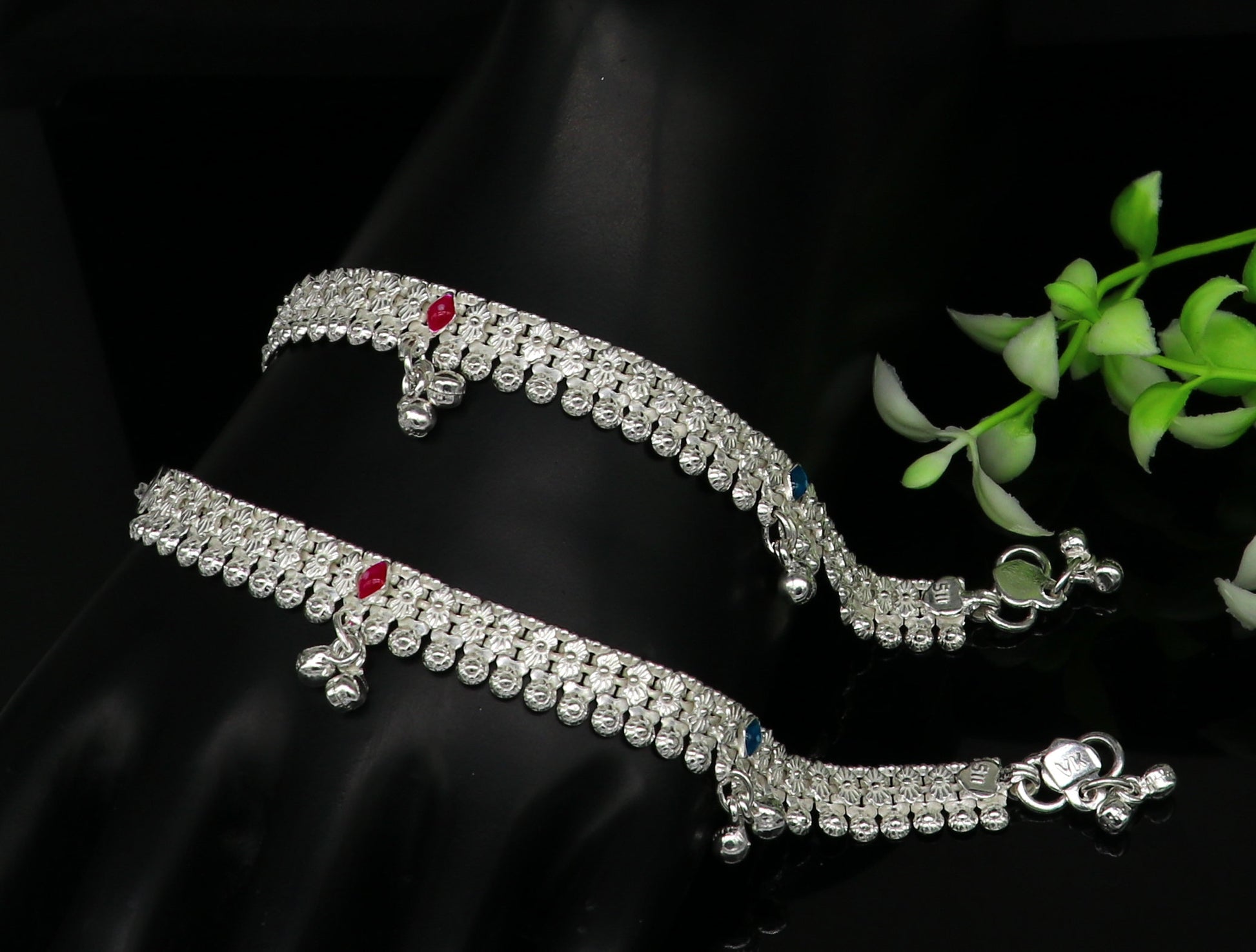 5" inches Sterling silver handmade amazing silver ankle bracelet new born baby anklet noisy Jingling charm anklets jewelry ank275 - TRIBAL ORNAMENTS