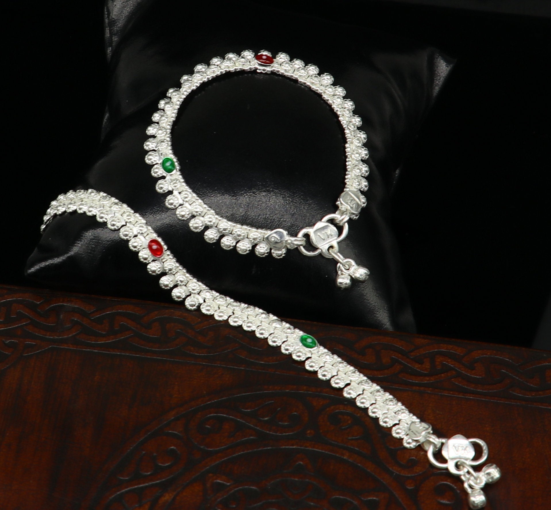 5" long Sterling silver customized baby anklets, gorgeous gift for new born baby anklets kids jewelry, trendy stylish ankle bracelet ank268 - TRIBAL ORNAMENTS