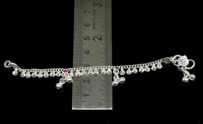 Sterling silver baby anklet, 5-inch long, customized design, trendy stylish ankle bracelet for newborns and kids jewelry.