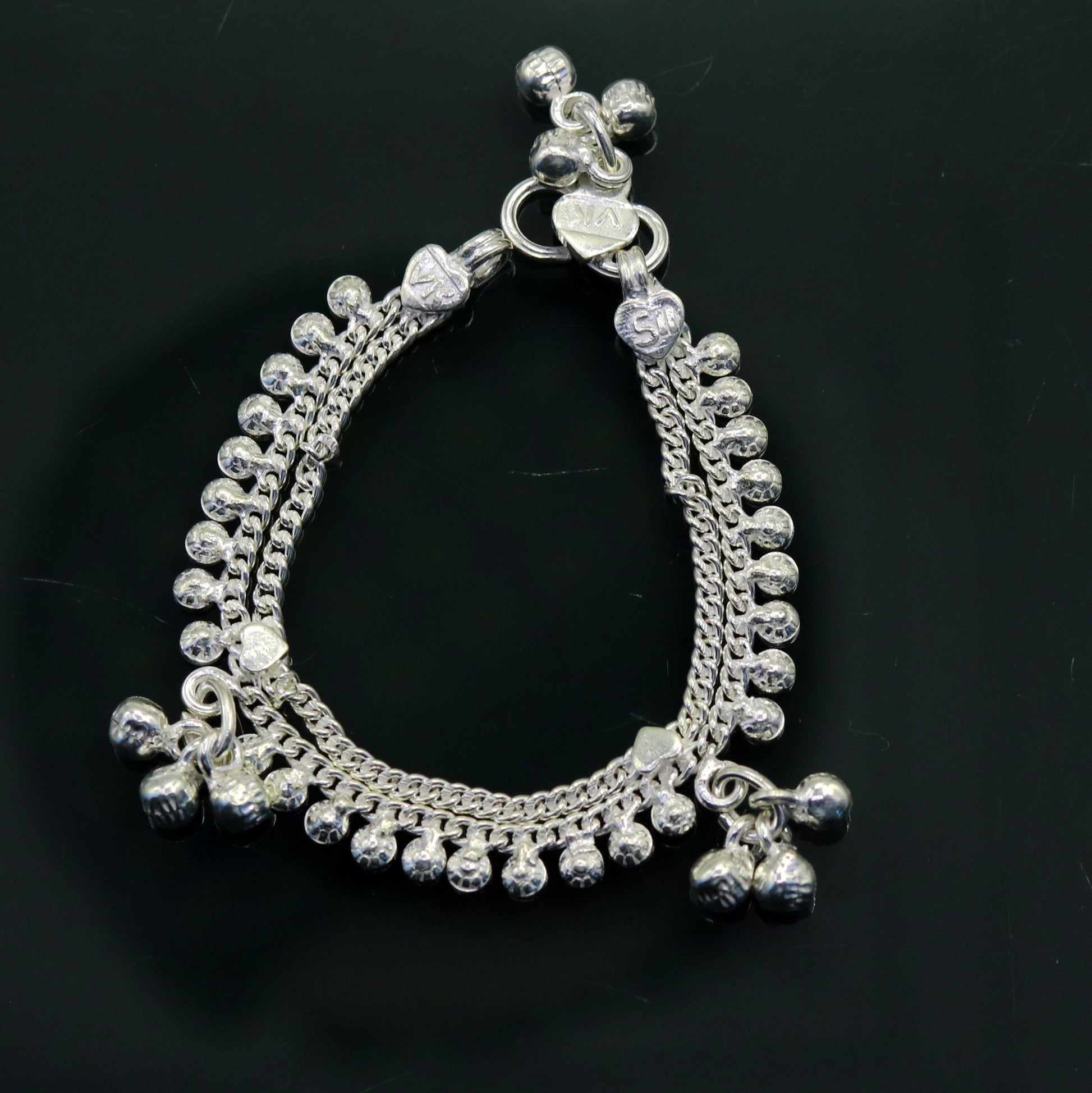 5" Sterling silver handmade gorgeous new born baby ankle bracelet, excellent kids anklets charm foot bracelet customized jewelry ank205 - TRIBAL ORNAMENTS