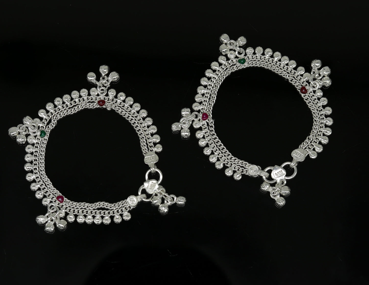 6.2" inches long handmade solid sterling silver awesome baby kids ankle bracelet customized charm bracelet unisex baby jewelry ank234 - TRIBAL ORNAMENTS