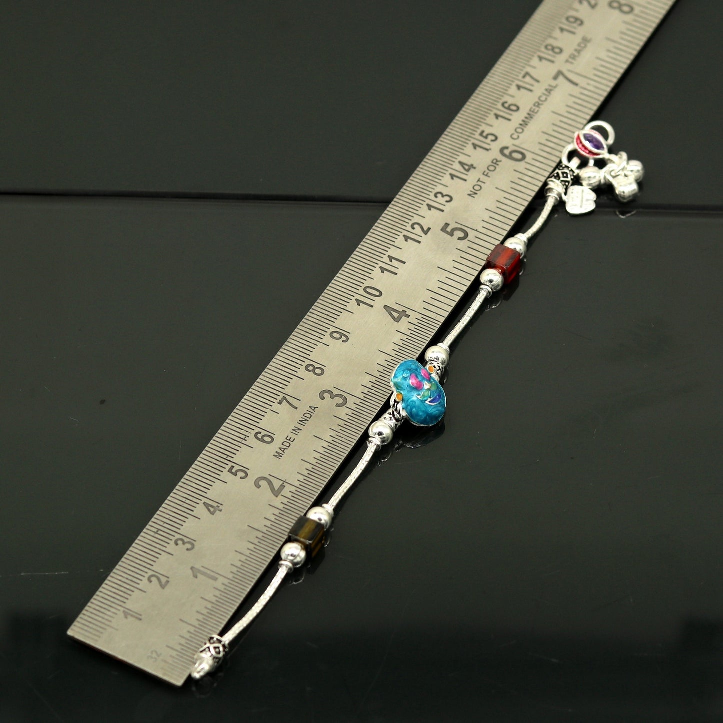 6.5" handmade amazing motu patalu customized design baby ankle bracelet, excellent personalized baby gifting kids anklets jewelry nank203 - TRIBAL ORNAMENTS