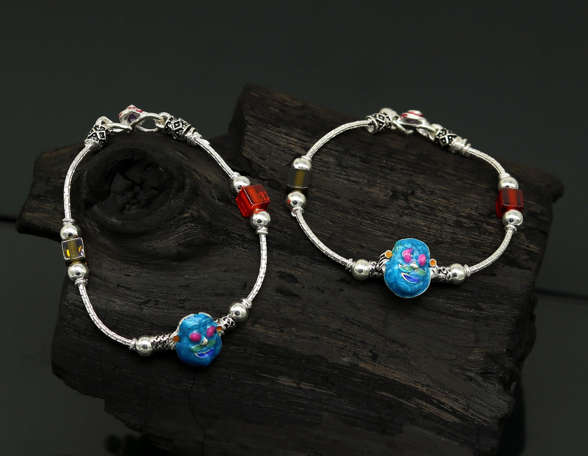 6.5" handmade amazing motu patalu customized design baby ankle bracelet, excellent personalized baby gifting kids anklets jewelry nank203 - TRIBAL ORNAMENTS