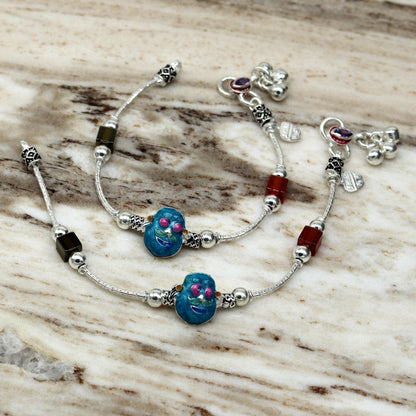 6.5" handmade amazing motu patalu customized design baby ankle bracelet, excellent personalized baby gifting kids anklets jewelry nank203 - TRIBAL ORNAMENTS
