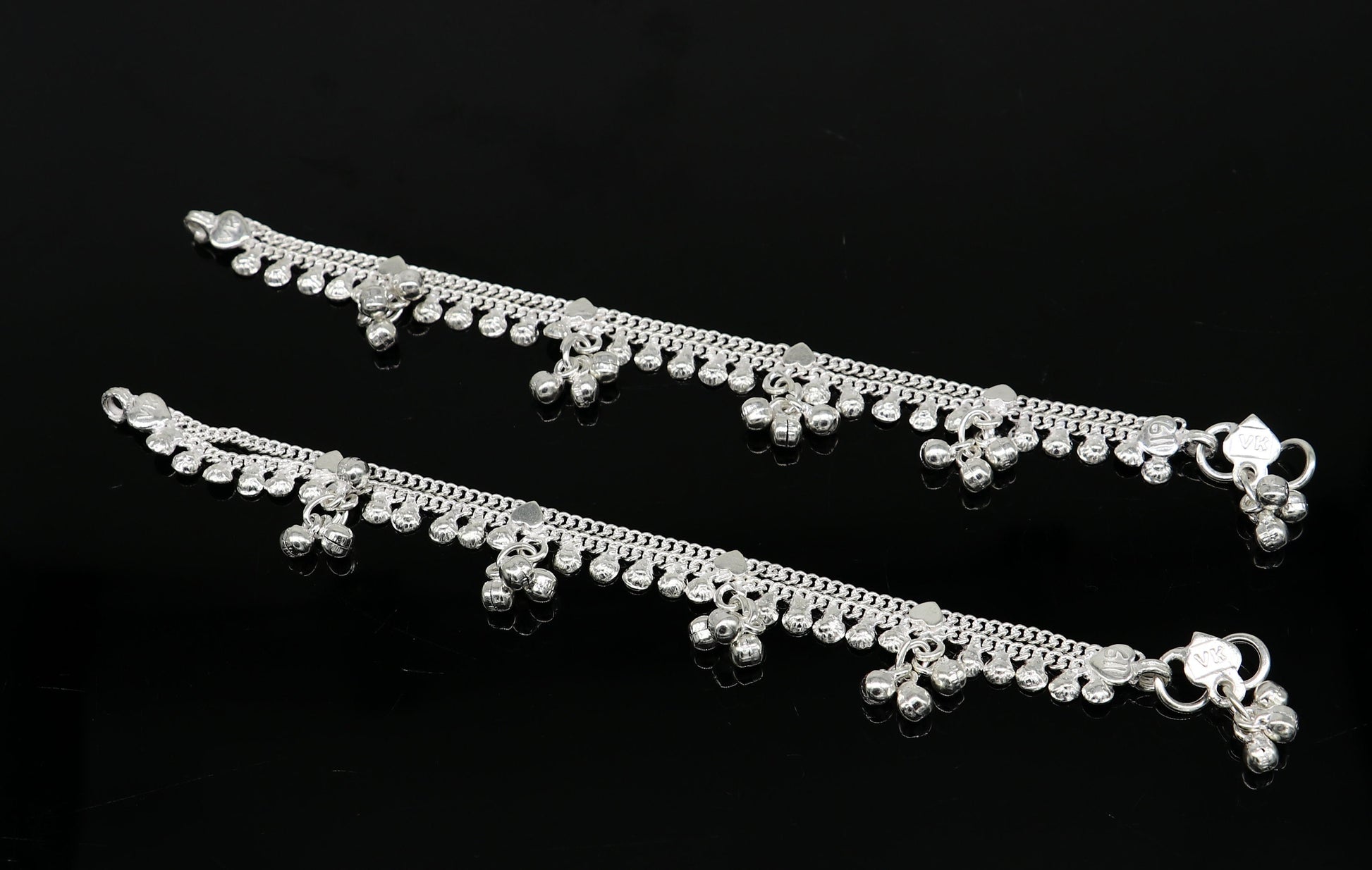 6.5" inch handmade solid sterling silver baby kids ankle bracelet unisex baby anklet foot bracelet customized charm kids bracelet ank420 - TRIBAL ORNAMENTS