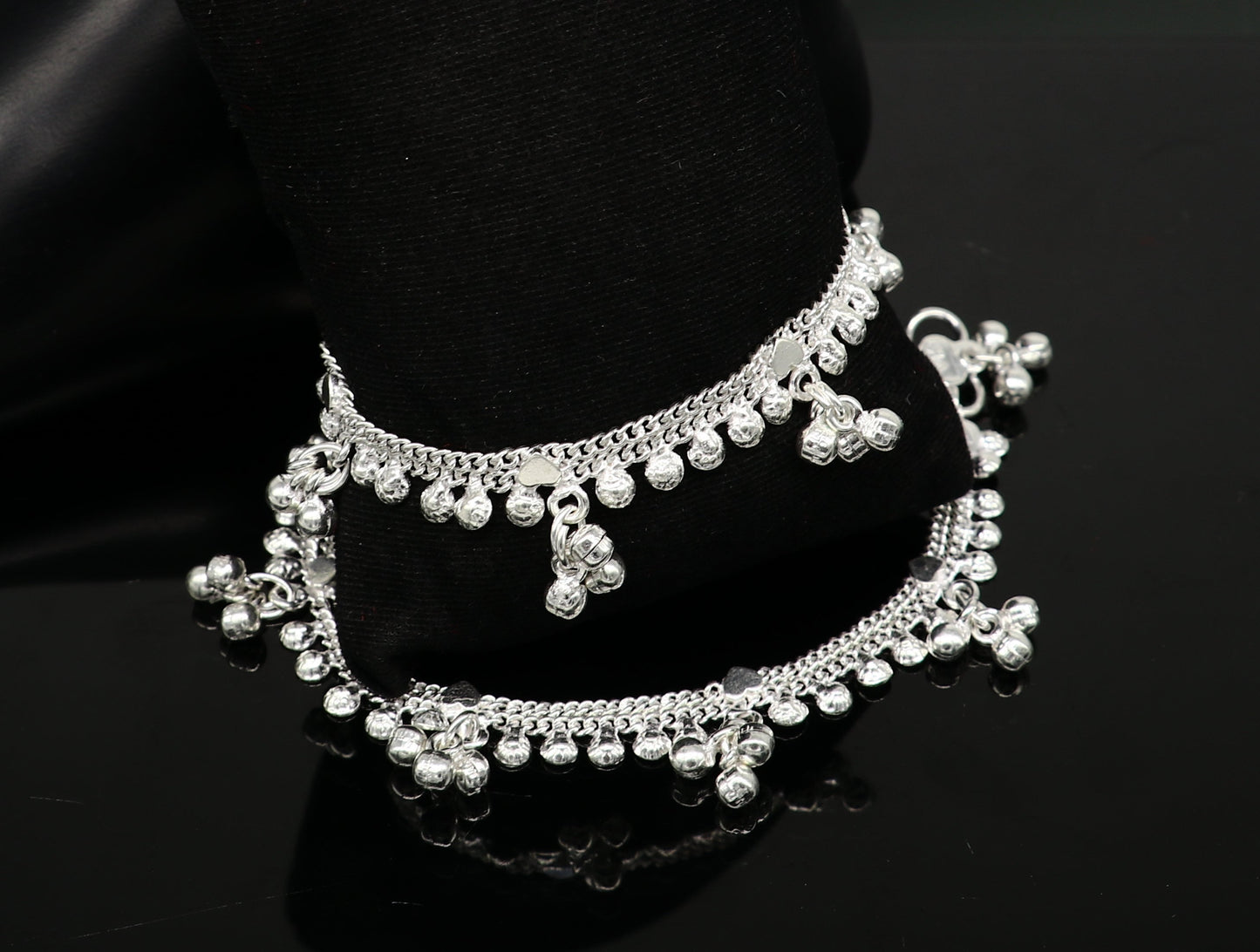 6.5" inch handmade solid sterling silver baby kids ankle bracelet unisex baby anklet foot bracelet customized charm kids bracelet ank420 - TRIBAL ORNAMENTS