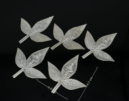 6.5cm Lord Shiva bel Patra Solid silver handmade solid belva patra, shiva worshipping/ puja article, bel tree leaves for puja su675 - TRIBAL ORNAMENTS
