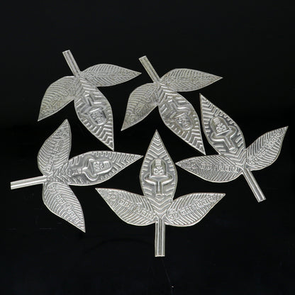 6.5cm Lord Shiva bel Patra Solid silver handmade solid belva patra, shiva worshipping/ puja article, bel tree leaves for puja su675 - TRIBAL ORNAMENTS