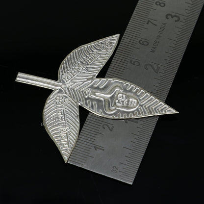 6.5cm Lord Shiva bel Patra Solid silver handmade solid belva patra, shiva worshipping/ puja article, bel tree leaves for puja su675 - TRIBAL ORNAMENTS