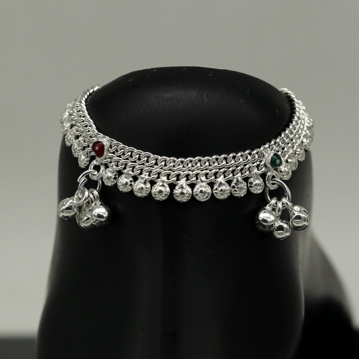 6" handmade solid sterling silver baby kids ankle bracelet unisex new born baby anklet foot bracelet customized charm bracelet ank225 - TRIBAL ORNAMENTS