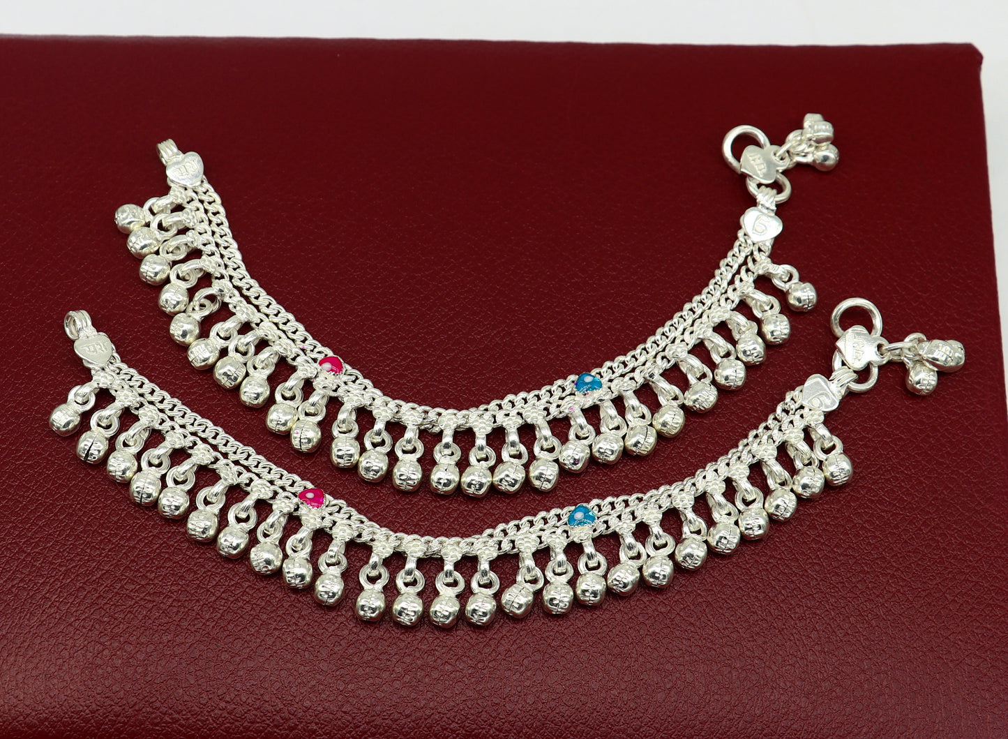 6" handmade solid sterling silver baby kids ankle bracelet unisex new born baby anklet foot bracelet customized charm bracelet ank356 - TRIBAL ORNAMENTS