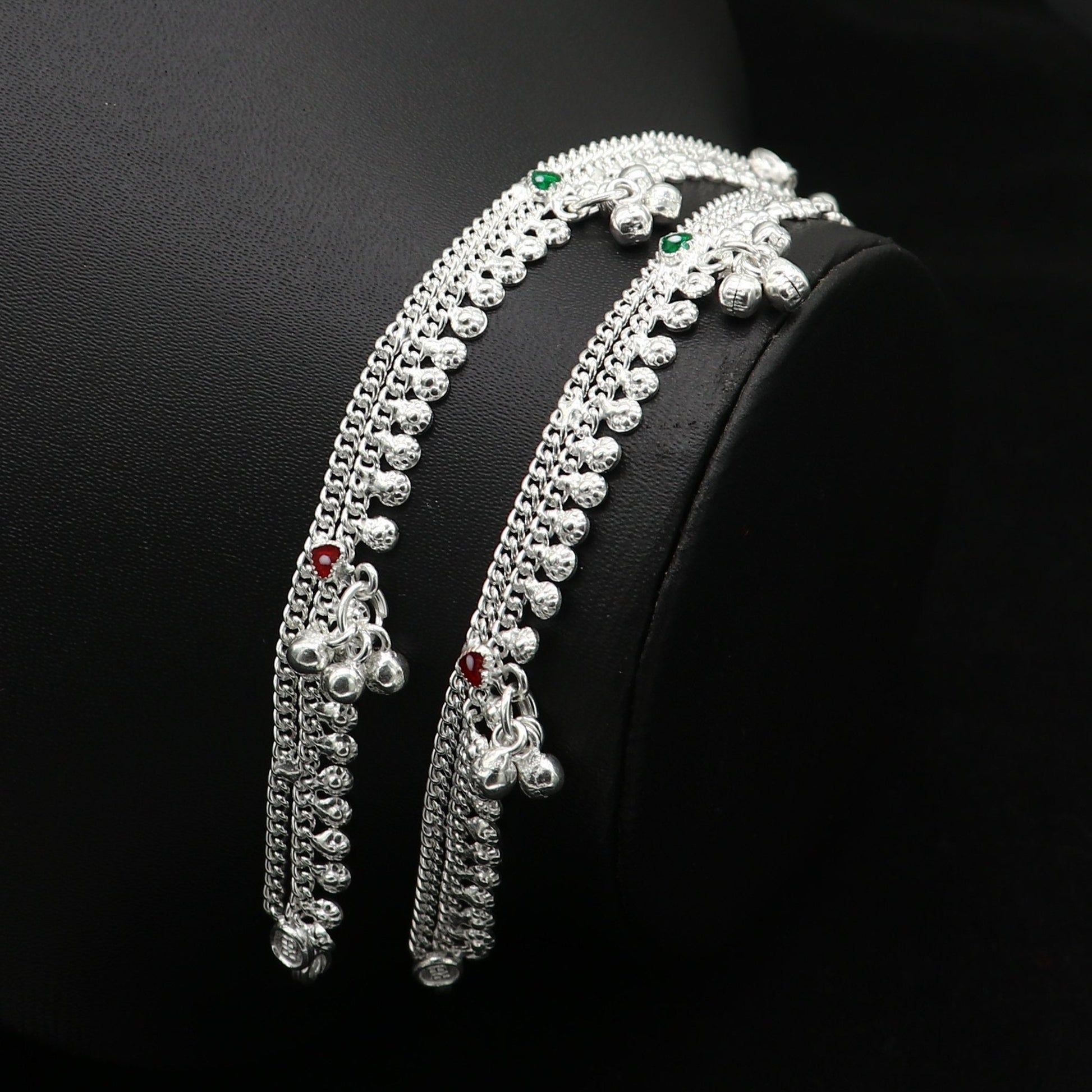 6" inch handmade solid sterling silver baby kids ankle bracelet unisex new born baby anklet foot bracelet customized charm bracelet ank387 - TRIBAL ORNAMENTS