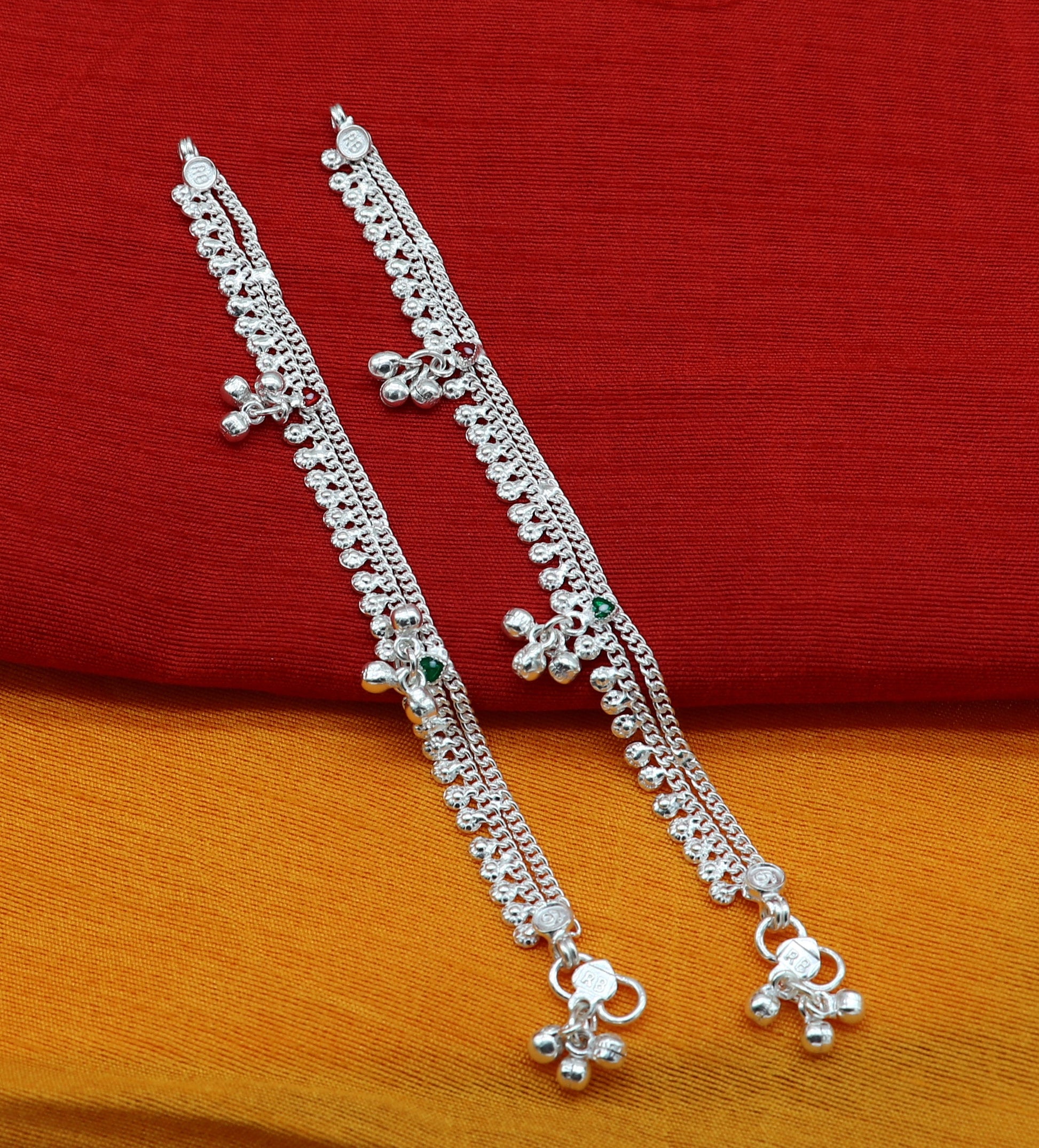 6" inch handmade solid sterling silver baby kids ankle bracelet unisex new born baby anklet foot bracelet customized charm bracelet ank387 - TRIBAL ORNAMENTS