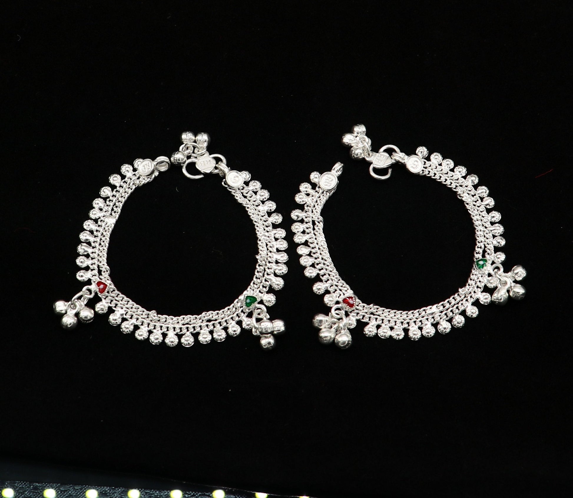 6" inch handmade solid sterling silver baby kids ankle bracelet unisex new born baby anklet foot bracelet customized charm bracelet ank387 - TRIBAL ORNAMENTS