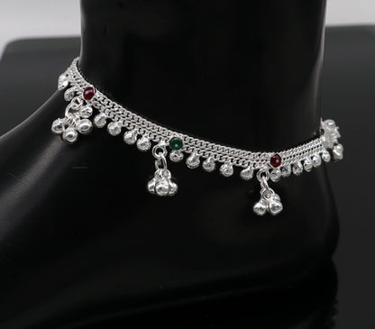 Handmade 6-inch sterling silver baby anklet with unisex design, customizable charm, and foot bracelet details.