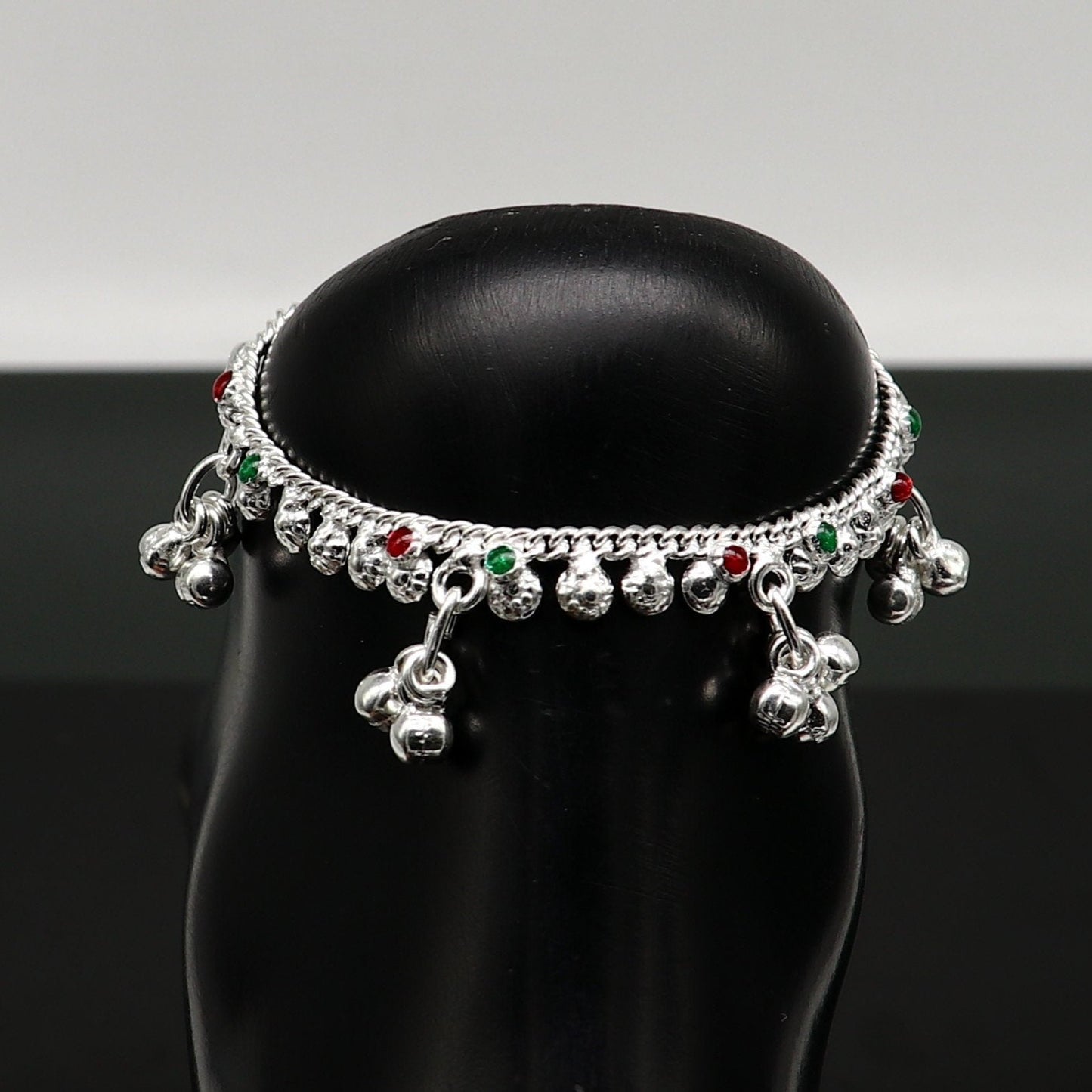 6" inches long handmade solid sterling silver baby kids ankle bracelet elegant dainty customized charm bracelet unisex baby jewelry ank425 - TRIBAL ORNAMENTS