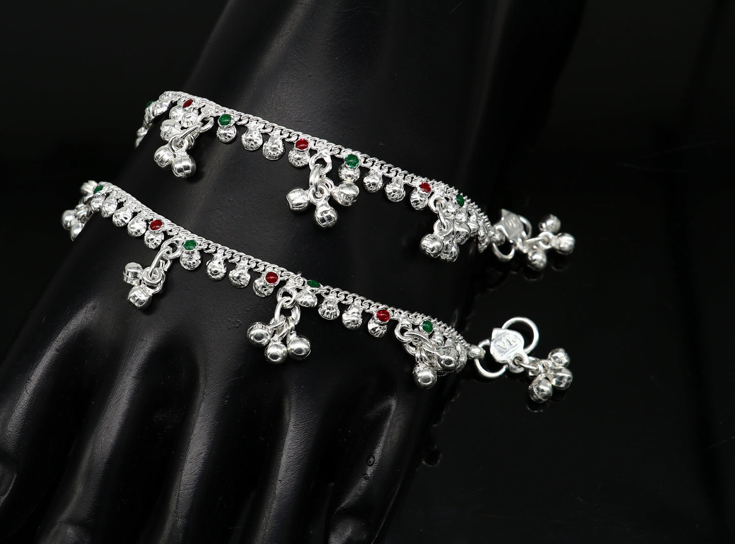 6" inches long handmade solid sterling silver baby kids ankle bracelet elegant dainty customized charm bracelet unisex baby jewelry ank425 - TRIBAL ORNAMENTS