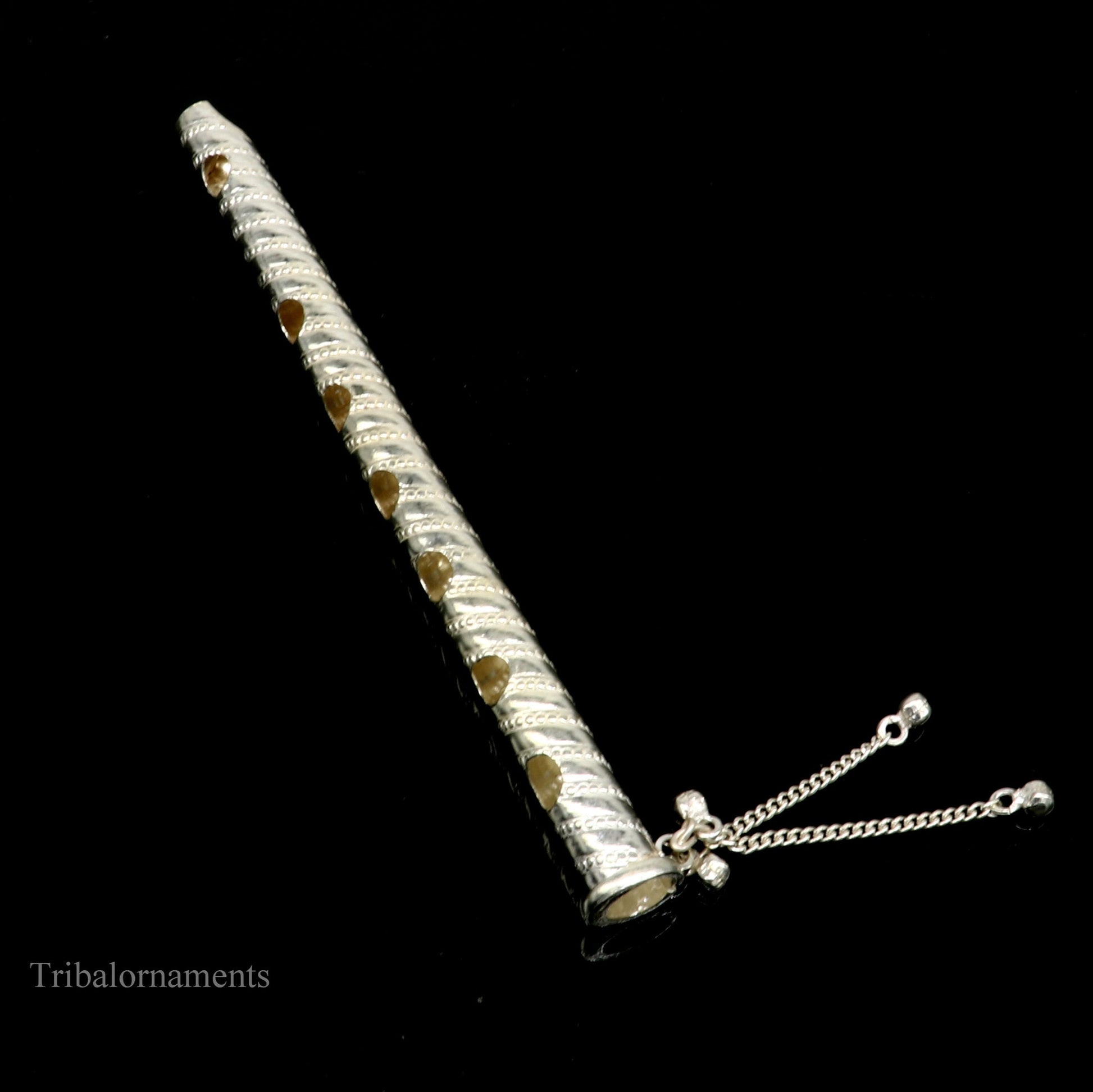 6" long handmade sterling silver stunning divine Lord Krishna flute, Amazing krishna gifting silver accessories, puja utensils su388 - TRIBAL ORNAMENTS