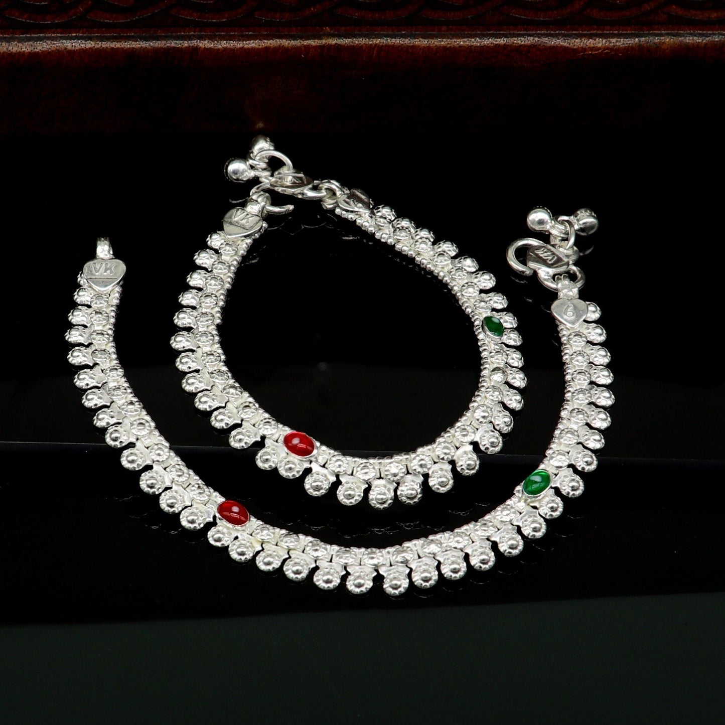 6" long Sterling silver handcrafted baby anklets, gorgeous gift for new born baby anklets kids jewelry, trendy stylish ankle bracelet ank269 - TRIBAL ORNAMENTS