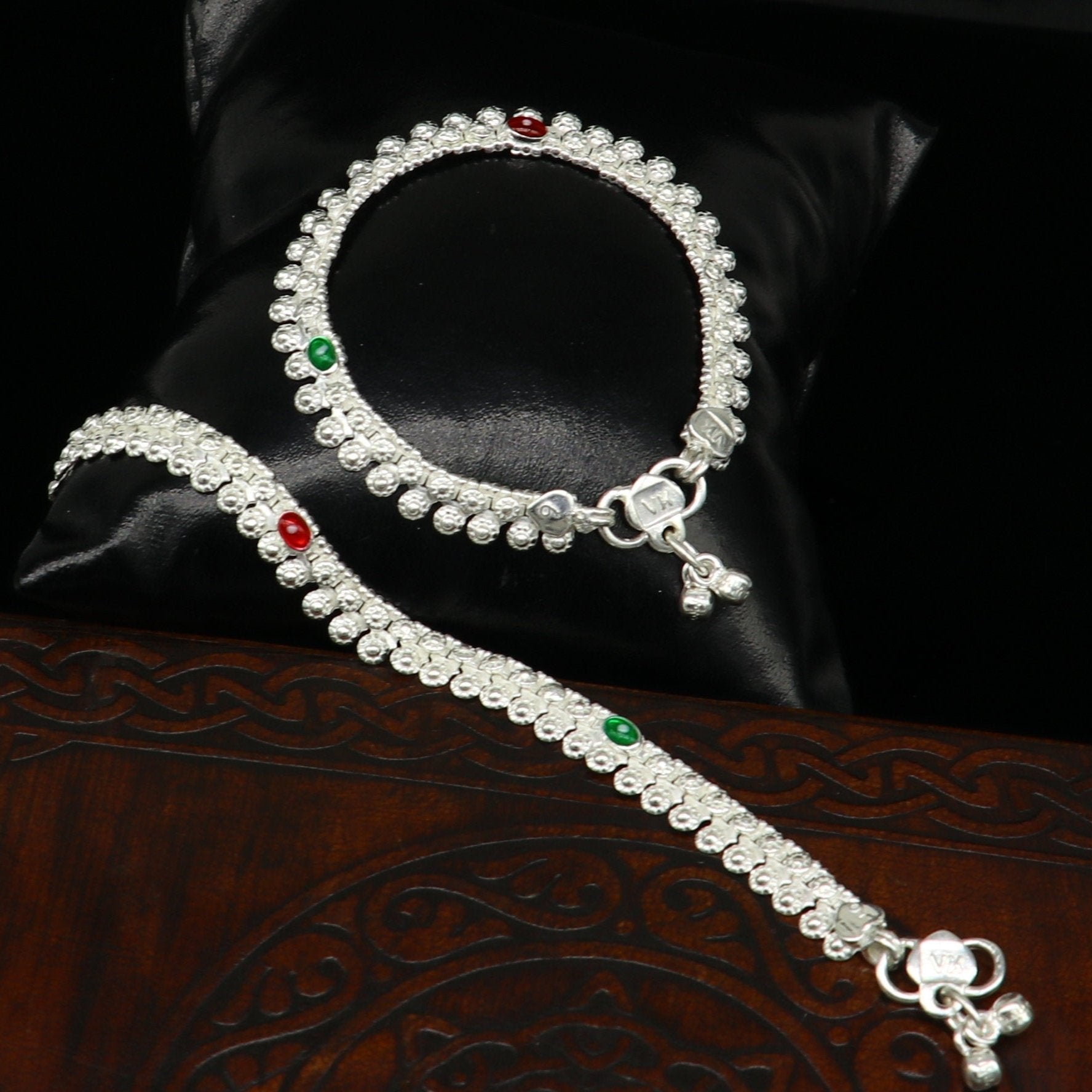 6" long Sterling silver handcrafted baby anklets, gorgeous gift for new born baby anklets kids jewelry, trendy stylish ankle bracelet ank269 - TRIBAL ORNAMENTS