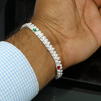 Sterling silver handcrafted baby anklet, 6 inches long, stylish and trendy kids jewelry, perfect gift for newborns from TRIBAL ORNAMENTS.