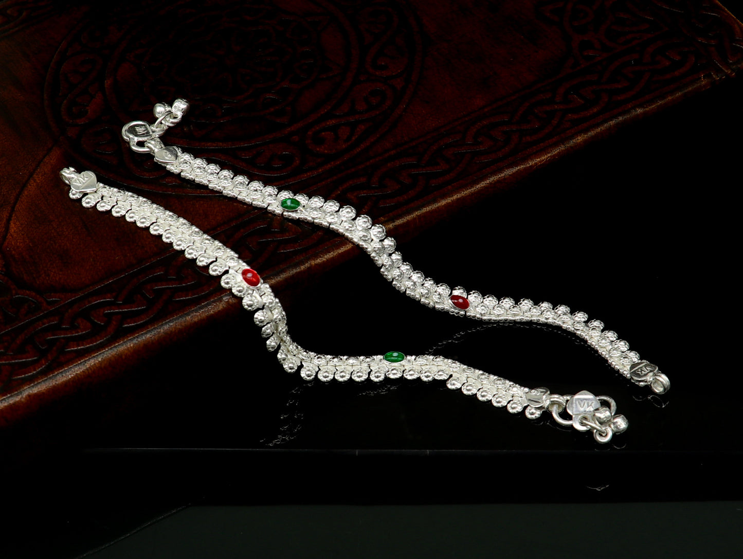 6" long Sterling silver handcrafted baby anklets, gorgeous gift for new born baby anklets kids jewelry, trendy stylish ankle bracelet ank269 - TRIBAL ORNAMENTS