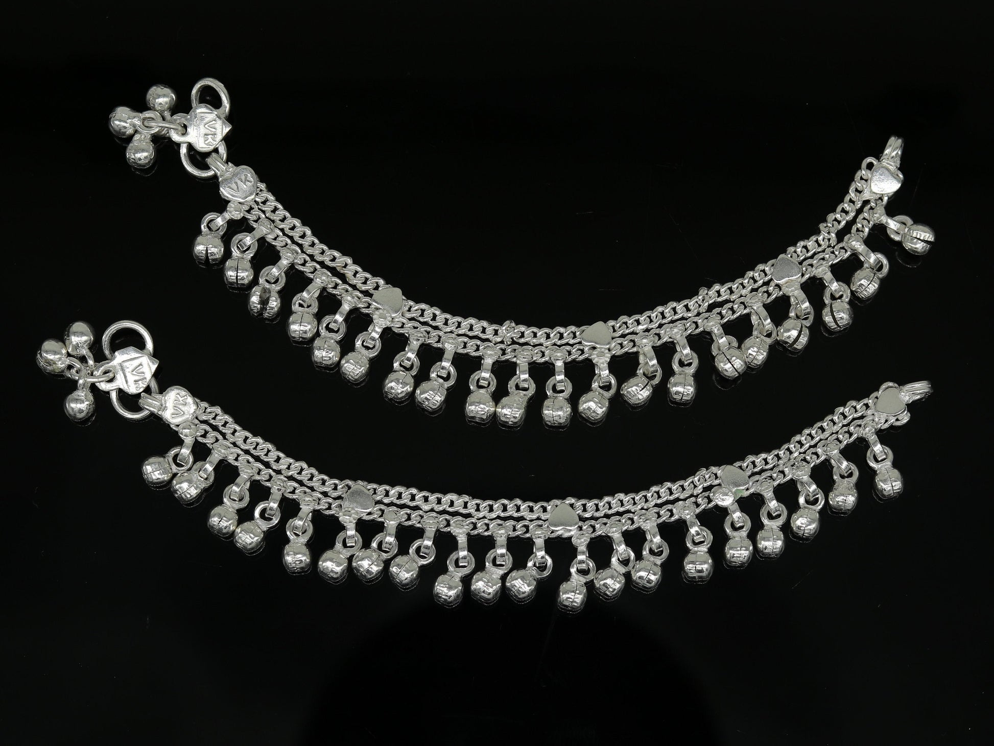 6" long Sterling silver handmade amazing silver ankle bracelet baby anklet noisy sound charm customized anklet personalized gifting ank213 - TRIBAL ORNAMENTS