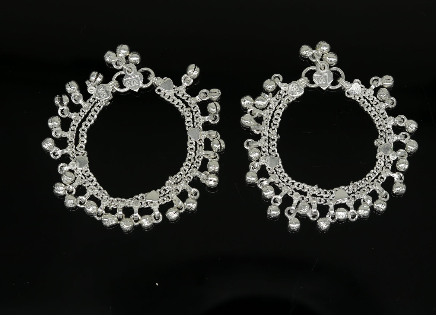 6" long Sterling silver handmade amazing silver ankle bracelet baby anklet noisy sound charm customized anklet personalized gifting ank213 - TRIBAL ORNAMENTS