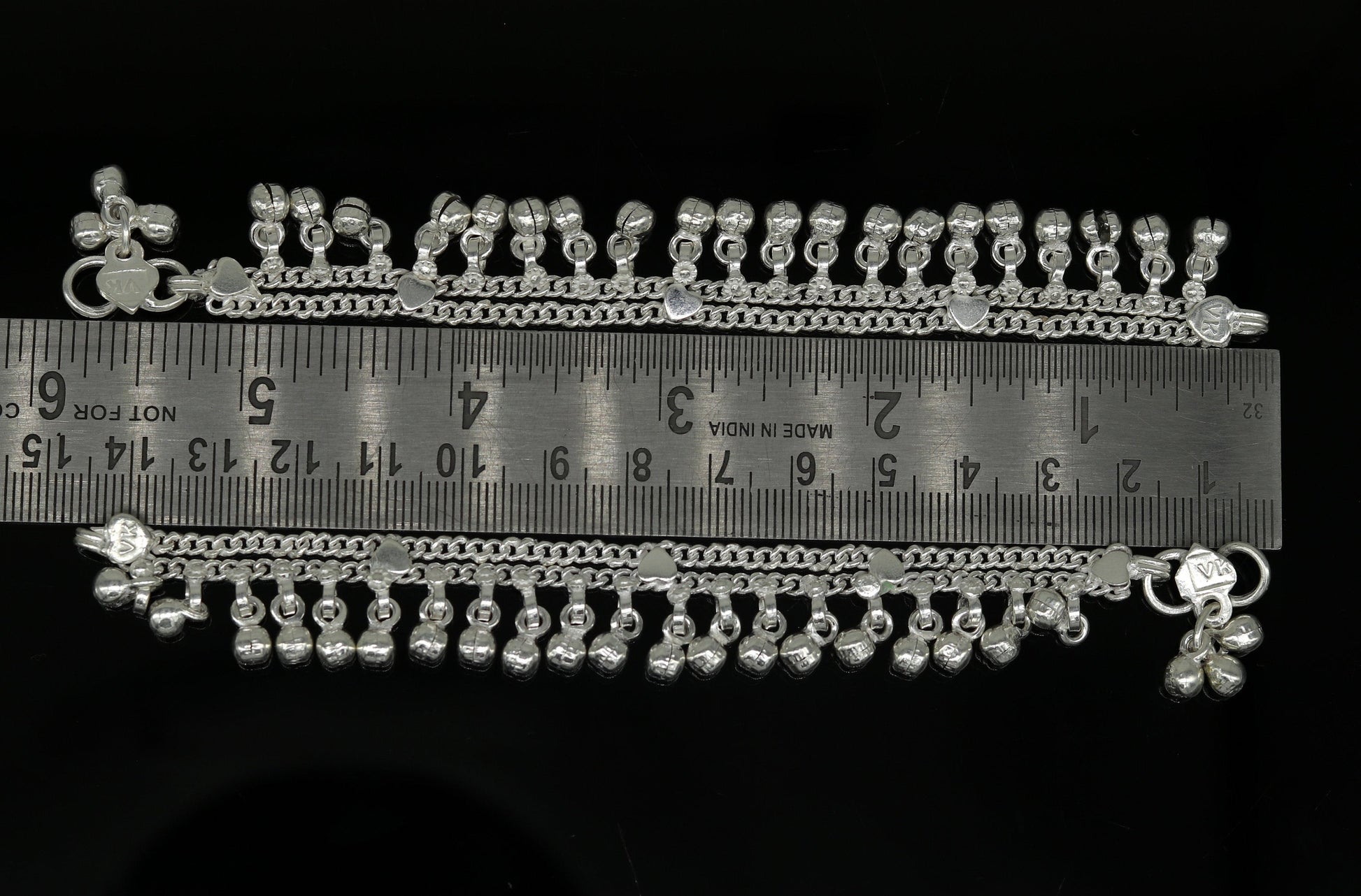 6" long Sterling silver handmade amazing silver ankle bracelet baby anklet noisy sound charm customized anklet personalized gifting ank213 - TRIBAL ORNAMENTS