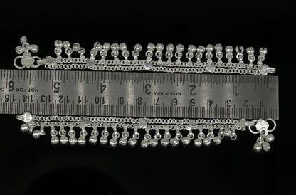 6" long Sterling silver handmade amazing silver ankle bracelet baby anklet noisy sound charm customized anklet personalized gifting ank213 - TRIBAL ORNAMENTS
