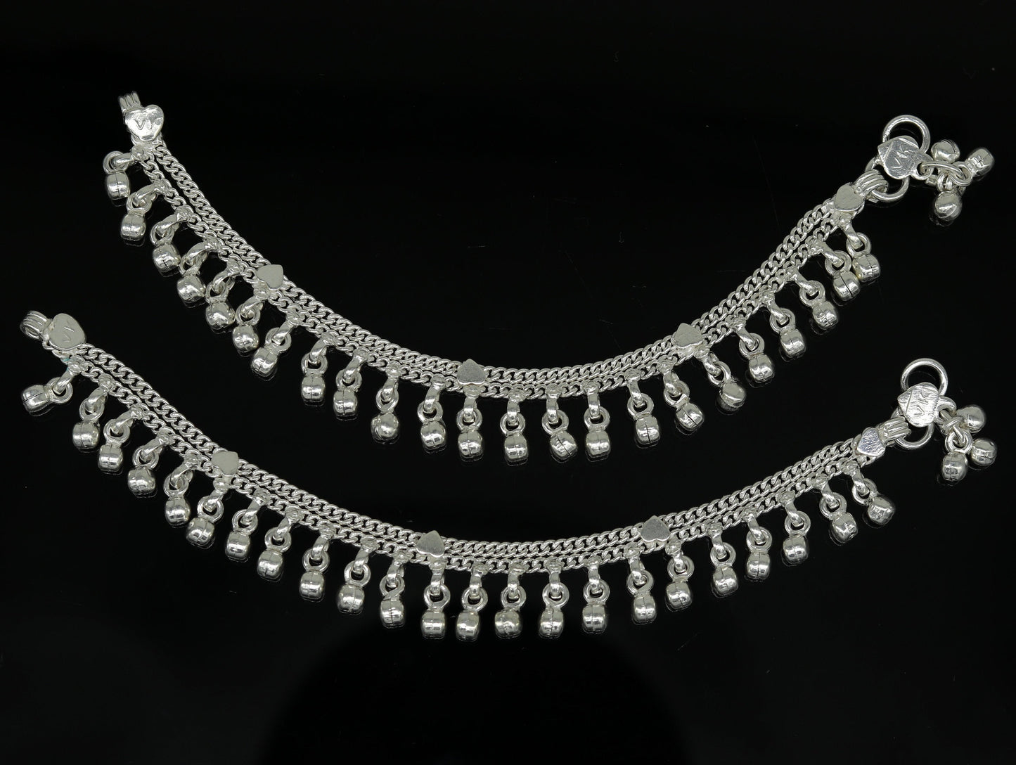 6" long Sterling silver handmade amazing silver ankle bracelet baby anklet noisy sound charm customized anklet personalized gifting ank215 - TRIBAL ORNAMENTS