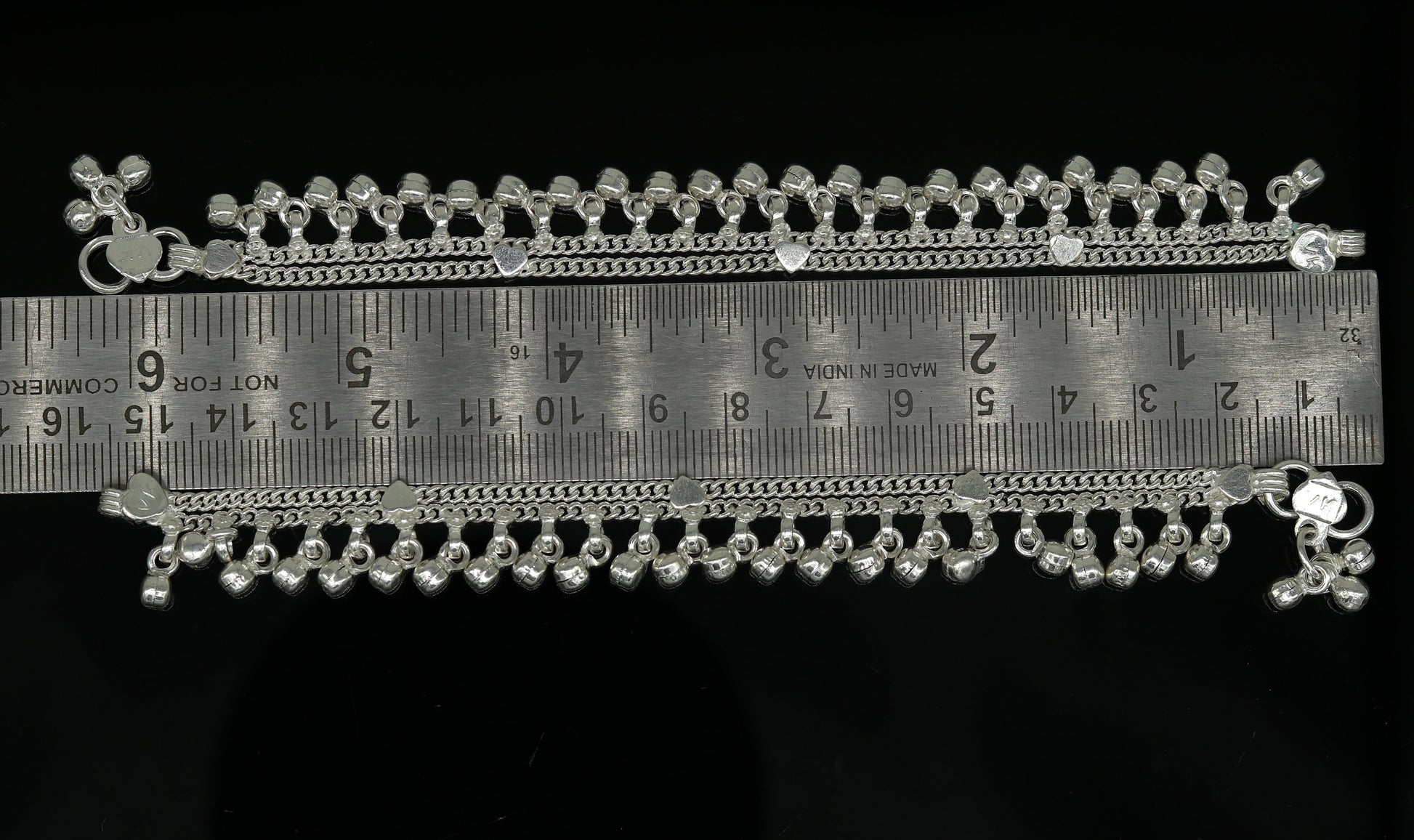 6" long Sterling silver handmade amazing silver ankle bracelet baby anklet noisy sound charm customized anklet personalized gifting ank215 - TRIBAL ORNAMENTS