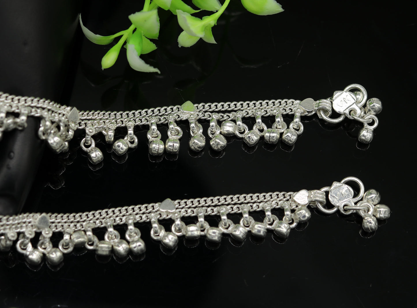 6" long Sterling silver handmade amazing silver ankle bracelet baby anklet noisy sound charm customized anklet personalized gifting ank215 - TRIBAL ORNAMENTS