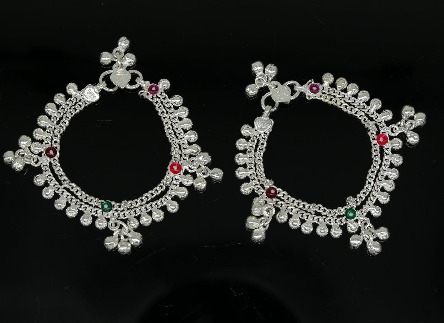 6" long Sterling silver handmade amazing silver ankle bracelet baby anklet noisy sound charm customized anklet personalized gifting ank222 - TRIBAL ORNAMENTS