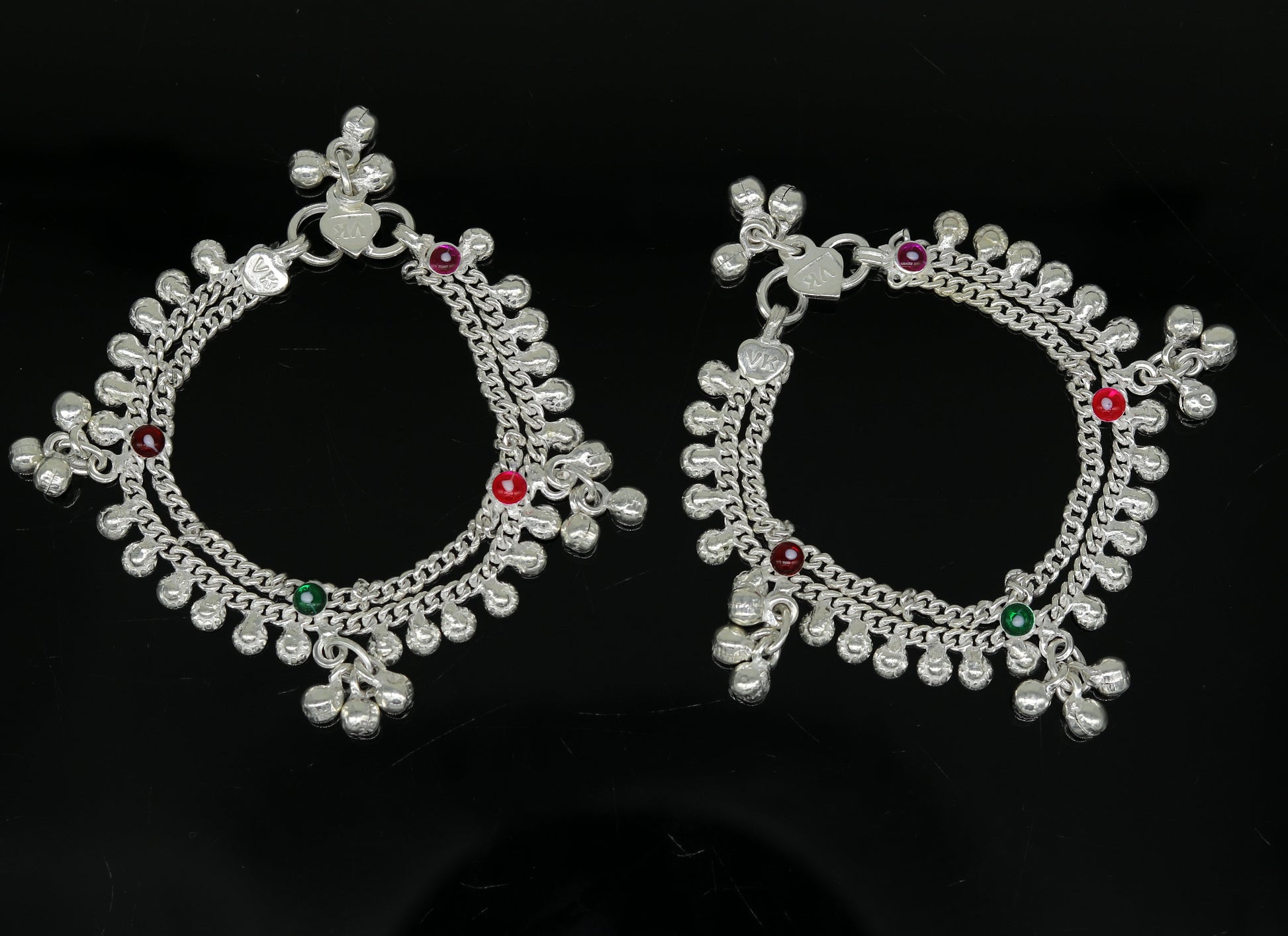 6" long Sterling silver handmade amazing silver ankle bracelet baby anklet noisy sound charm customized anklet personalized gifting ank222 - TRIBAL ORNAMENTS