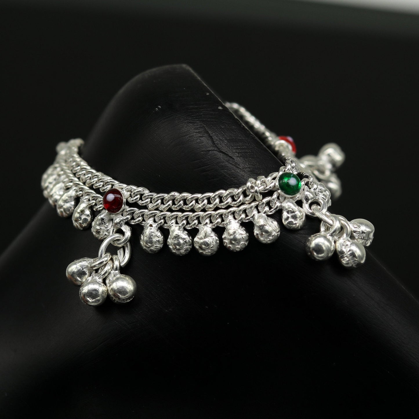 6" long Sterling silver handmade amazing silver ankle bracelet baby anklet noisy sound charm customized anklet personalized gifting ank222 - TRIBAL ORNAMENTS