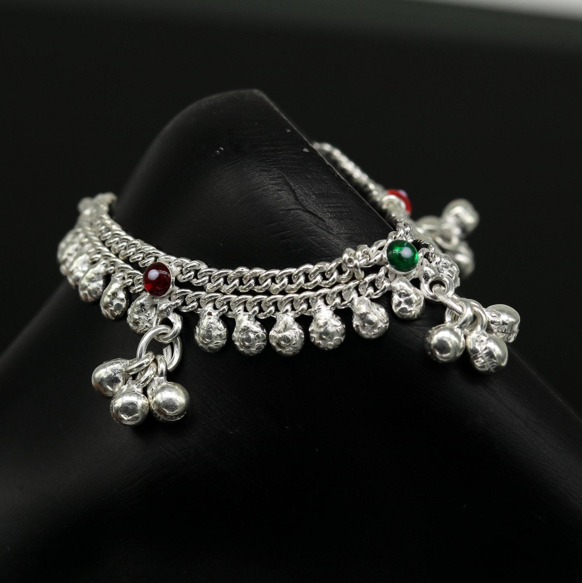 6" long Sterling silver handmade amazing silver ankle bracelet baby anklet noisy sound charm customized anklet personalized gifting ank222 - TRIBAL ORNAMENTS