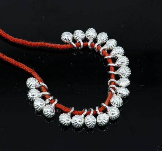 6 mm tiny hanging jingling bells lot 20 pieces 925 sterling silver fabulous beads or hanging drops for custom jewelry making lose beads bd20 - TRIBAL ORNAMENTS