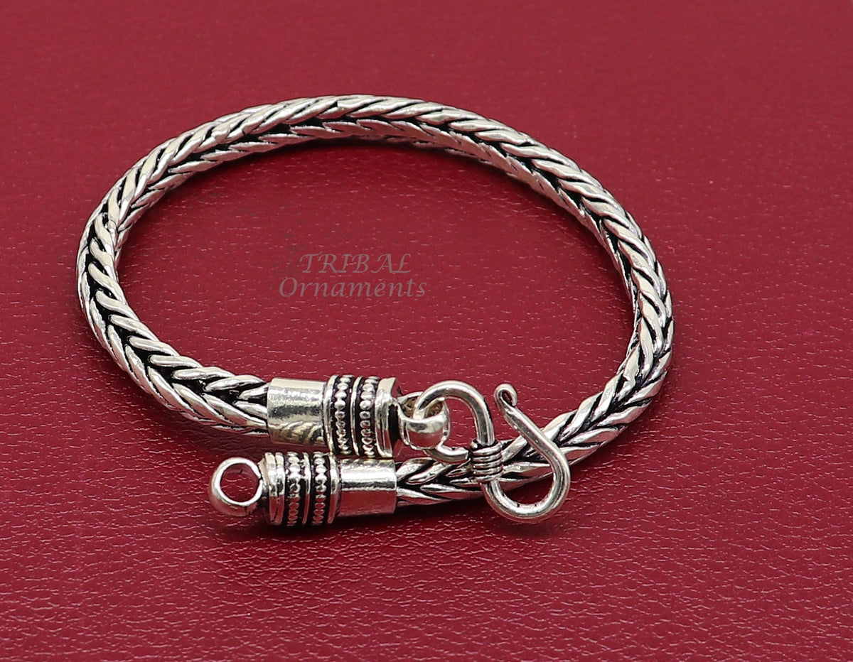 6mm 9" inches 925 sterling silver handmade stylish oxidized chain bracelet customized design gorgeous personalized gifting jewelry sbr450 - TRIBAL ORNAMENTS