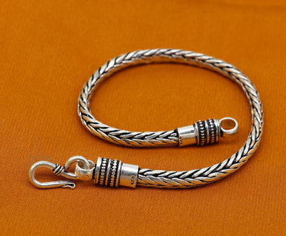 6mm 9" inches 925 sterling silver handmade stylish oxidized chain bracelet customized design gorgeous personalized gifting jewelry sbr450 - TRIBAL ORNAMENTS