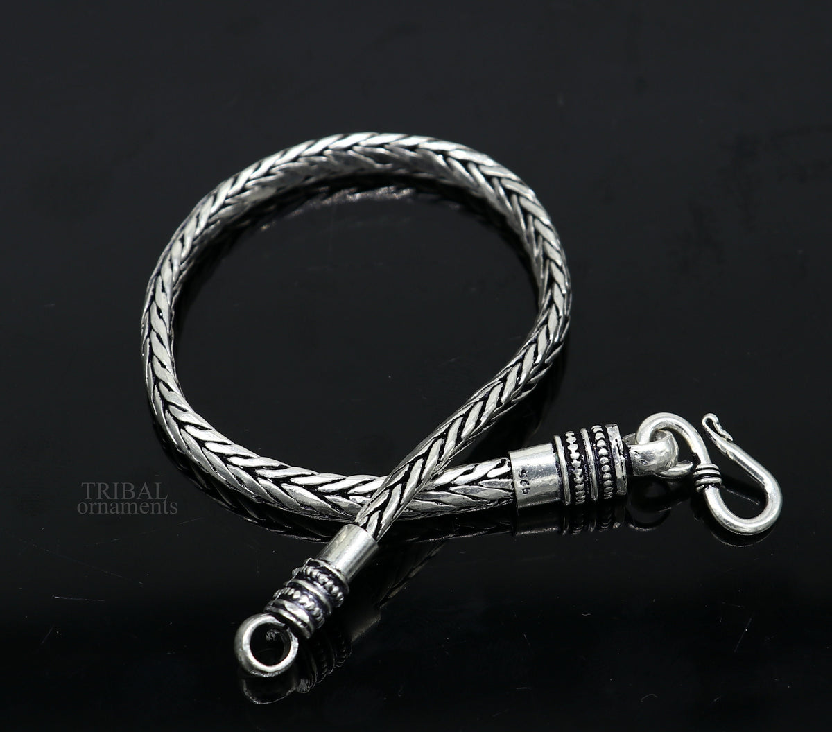6mm 9" inches 925 sterling silver handmade stylish oxidized chain bracelet customized design gorgeous personalized gifting jewelry sbr450 - TRIBAL ORNAMENTS