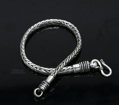 6mm 9" inches 925 sterling silver handmade stylish oxidized chain bracelet customized design gorgeous personalized gifting jewelry sbr450 - TRIBAL ORNAMENTS