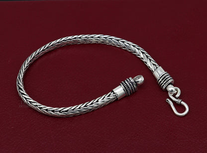 6mm 9" inches 925 sterling silver handmade stylish oxidized chain bracelet customized design gorgeous personalized gifting jewelry sbr450 - TRIBAL ORNAMENTS