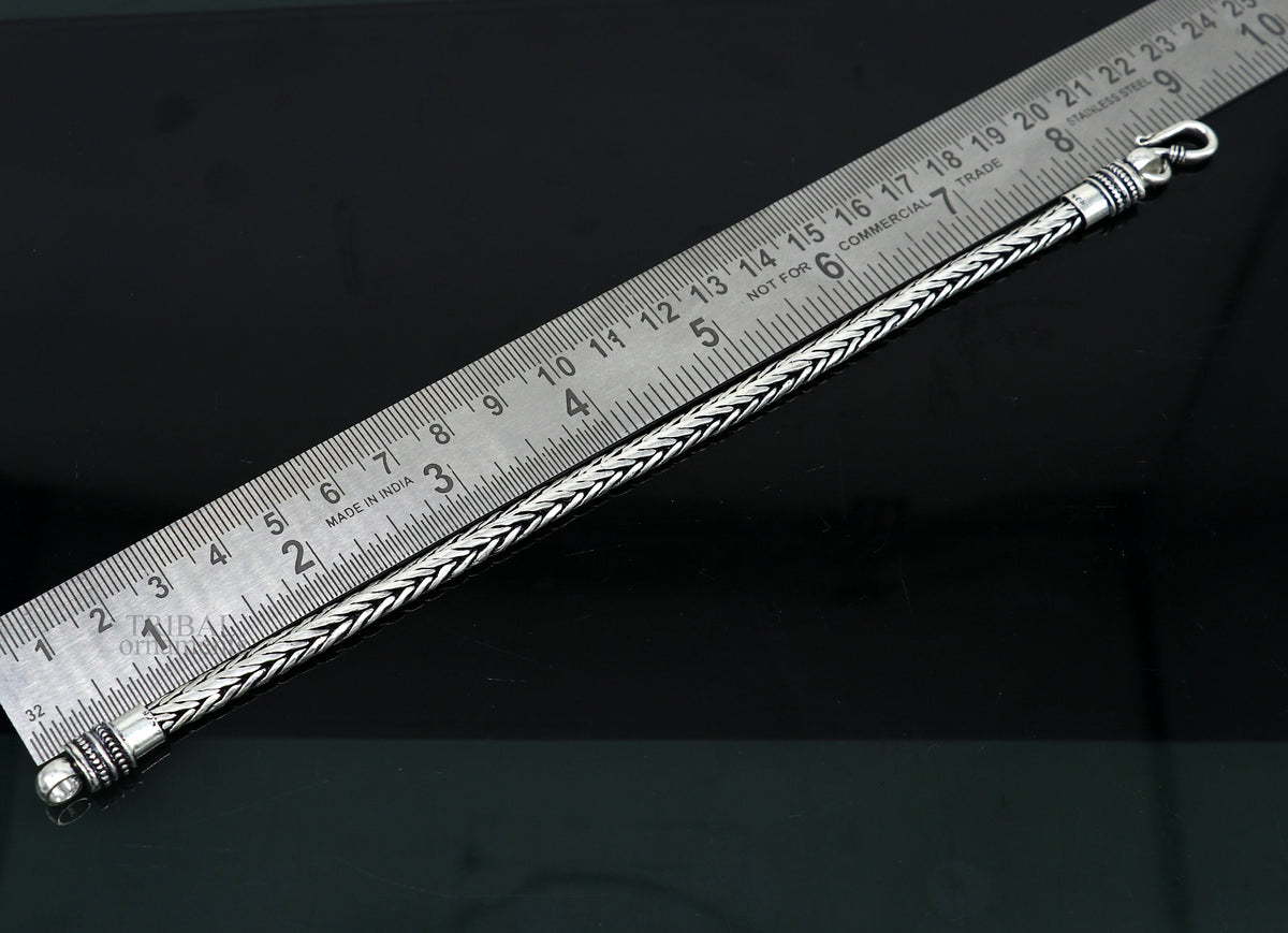 6mm 9" inches 925 sterling silver handmade stylish oxidized chain bracelet customized design gorgeous personalized gifting jewelry sbr450 - TRIBAL ORNAMENTS